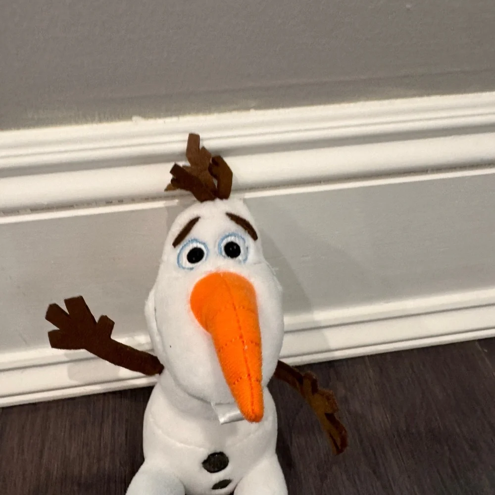 Disney Olaf Frozen SMALL White and Orange Snowman Plush Stuffed Animal Toy - Picture 4 of 7